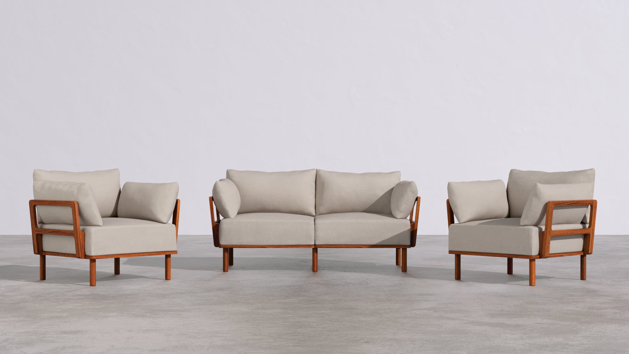 The Outdoor Jack 2 Seater Sofa Armchair Set in Dune